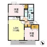 ミルフィーユおゆみ野Ⅲ 2LDKの間取り