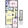 ヴェリ椎津 2LDKの間取り