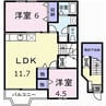 ハイツミチ 2LDKの間取り