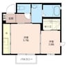 ルシェルクレールＦ 1DKの間取り