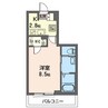 クオレール 1Kの間取り