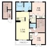 アムールC 2LDKの間取り