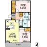 セブンコート 2LDKの間取り