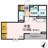 マメゾンJ住居 1Rの間取り