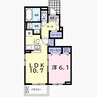 バイリン 1LDKの間取り