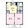 リバーサイド88 2DKの間取り