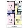 シャルマン（誉田） 2DKの間取り