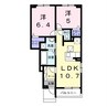 フローラル 2LDKの間取り