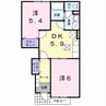 メゾンリヴェールⅢ 2DKの間取り