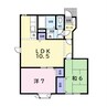 バレンシアＢ 2LDKの間取り