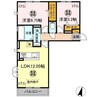 レイワンB 2LDKの間取り