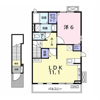 間取図 内房線/姉ケ崎駅 バス8分今津朝山公民館下車下車:停歩3分 2階 築15年