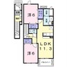 リバーストーン5 2LDKの間取り