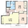 アンジェリークB 2LDKの間取り