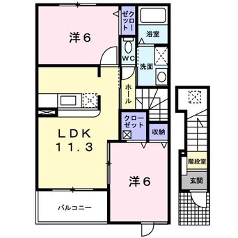 間取図 内房線/五井駅 バス16分山倉前下車:停歩3分 2階 築18年