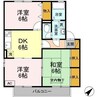 メゾンドソレイユ(東国分寺台) 3DKの間取り