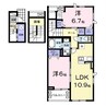 サンリットヒル 2LDKの間取り
