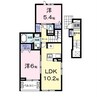 サンリットヒル 2LDKの間取り