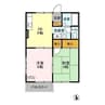 スプリングクレインⅡ 2DKの間取り