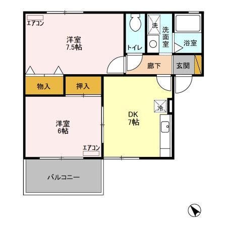 間取り図 プライム長浦Ｂ