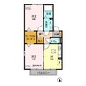 ヴィラグレイスC 2DKの間取り