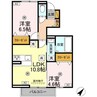フォレストウッドB 2LDKの間取り