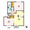 グレイス浜野D 2LDKの間取り