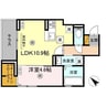 レセーナ八幡 1LDKの間取り