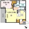レセーナ八幡 1LDKの間取り