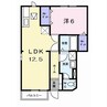 メゾンソレイユⅡ 1LDKの間取り