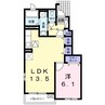 カーサセレノ 1LDKの間取り