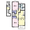 アバンサールⅡ 2LDKの間取り