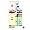 グリーンパーク白旗Ａ 2DKの間取り