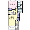 ベルソレイユＢ 1LDKの間取り