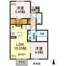 Dルチア 2LDKの間取り