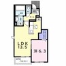 サンヴェール蔵波11 1LDKの間取り