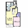 サンヴェール蔵波11 1LDKの間取り