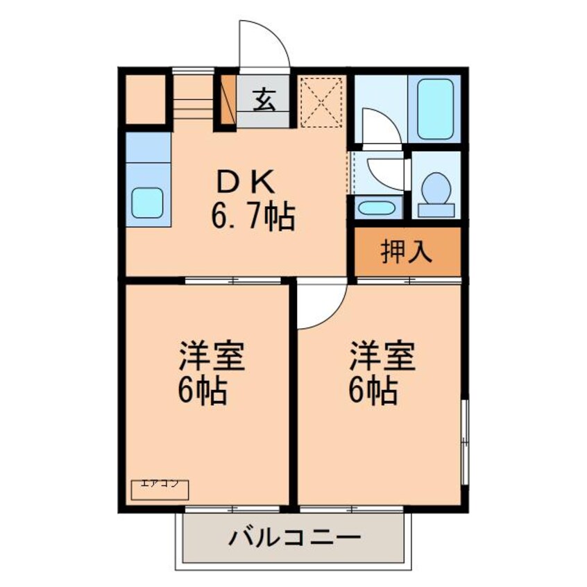 間取図 サウサリート五井A