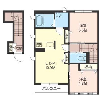 間取図 内房線/五井駅 徒歩8分 2階 築10年