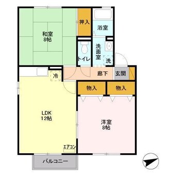 間取図 内房線/五井駅 バス7分出津バス停下車:停歩8分 1階 築24年