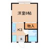 エーデルワイス 1Kの間取り