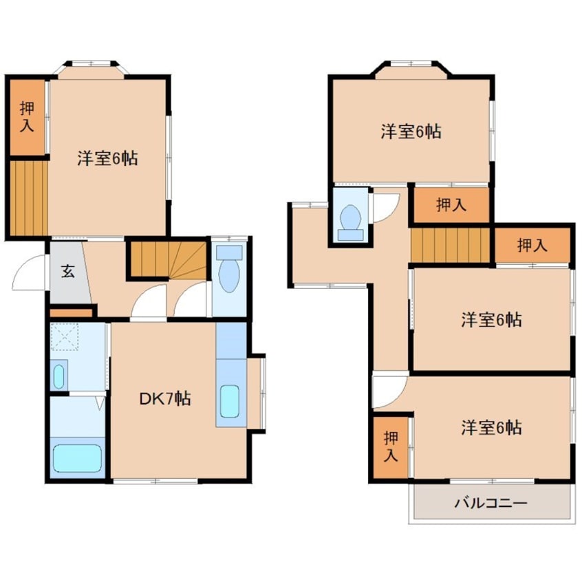 間取図 ワコク貸家A