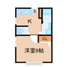 第３白王荘 1Kの間取り