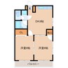 北八マンション 2DKの間取り