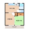 英進ハイツ 2DKの間取り