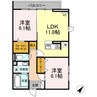 カーサグラナーテ 2LDKの間取り