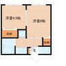 第二信和荘 2Kの間取り