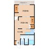 マンション中宿 2Kの間取り