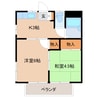 ライトハウスA 2Kの間取り