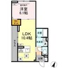 Dフラット東平山　B棟 1LDKの間取り
